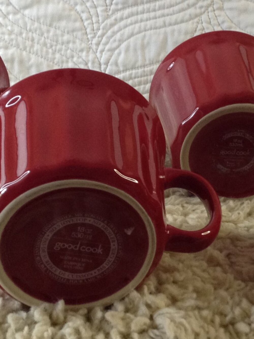 Good Cook 18 oz set (4) Mugs Coffee French Onion Soup Kitchenware Java Ooh La La - Picture 3 of 4